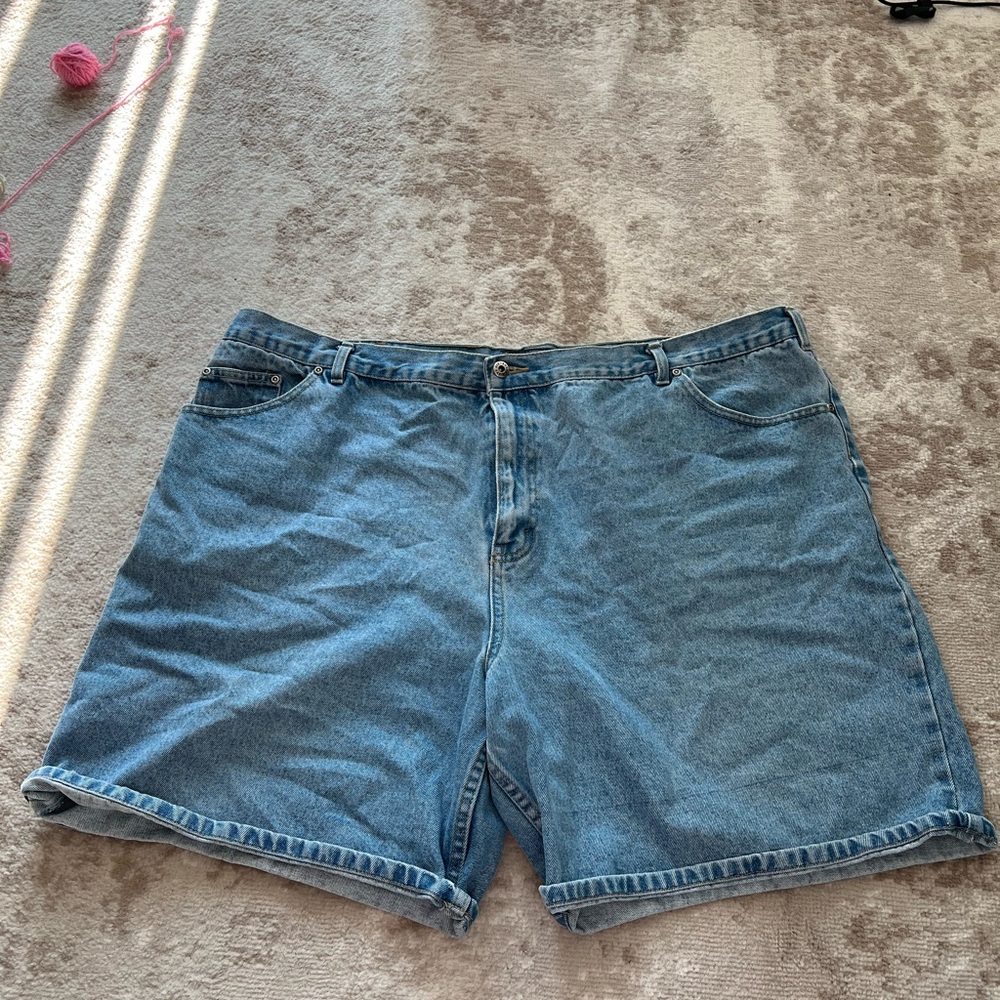 Vintage High-Waisted Denim Jean Shorts | Elastic Back